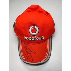 Jenson Button Hand Signed Cap Mclaren F1 Orange Vodafone Hat New Autographed